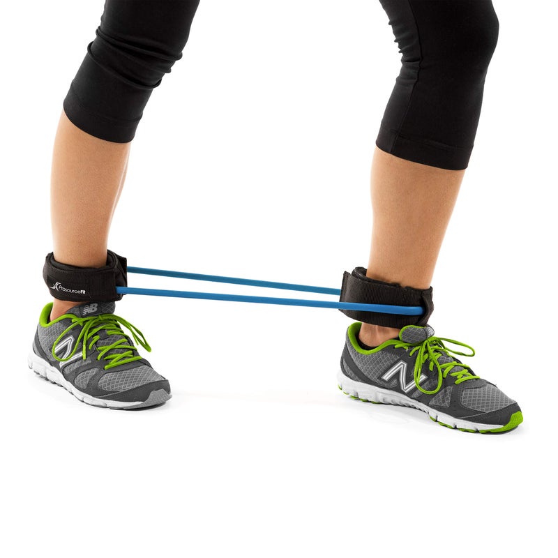 ProsourceFit Leg Resistance Exercise Band Heavy Duty Tube, 15-20 pounds with Padded Ankle Cuffs for Lower Body Workouts - Image 3